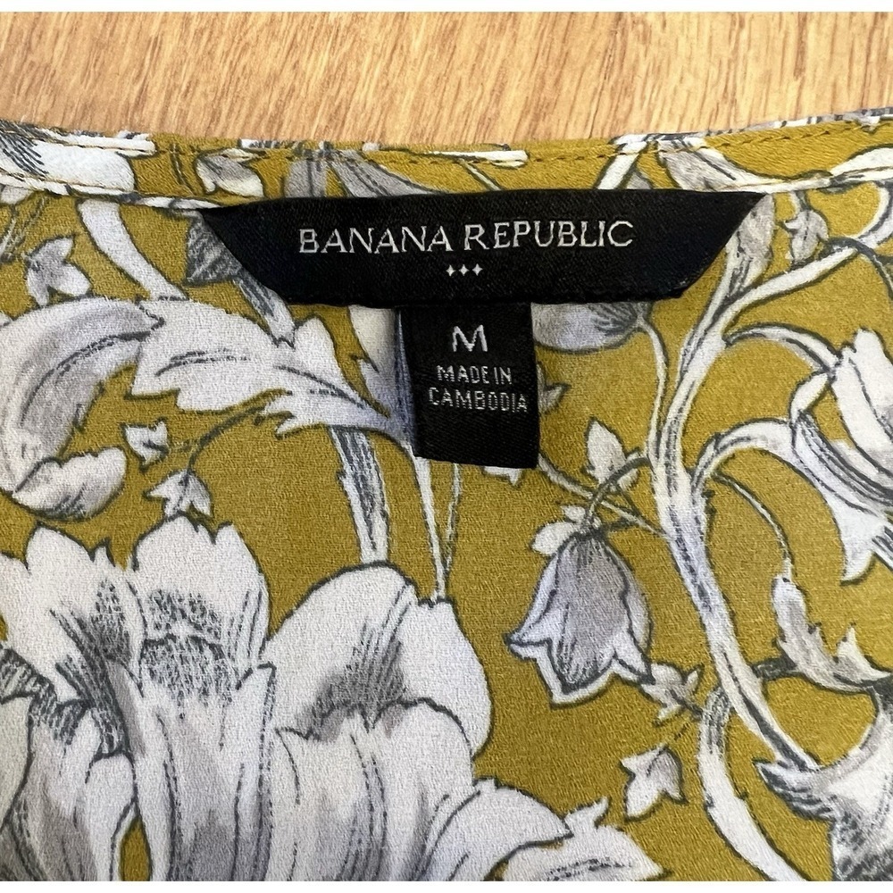 Banana Republic Blouse Floral V Neck Sz M - Picture 4 of 6